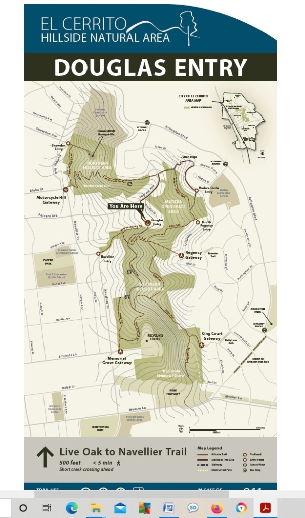A map of the Hillside Natural Area showing the Douglas entry